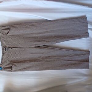 WEEKENDERS brown/cream knit pants, zip, elastic waist, stretchy,  comfy